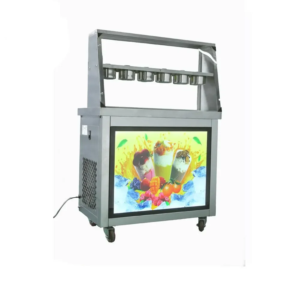 Commercial Type Fried Ice Cream Home Used Countertop Ice Cream Roll Machine Yogurt Fried Ice Cream Machine