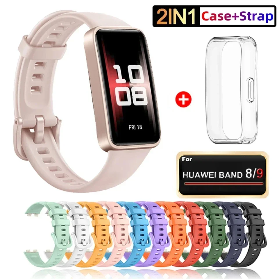 

Силиконовые ремешки для часов для Huawei Band 9, сменный ремешок для Huawei Band 8, браслет Correa, защитная пленка для экрана, аксессуары