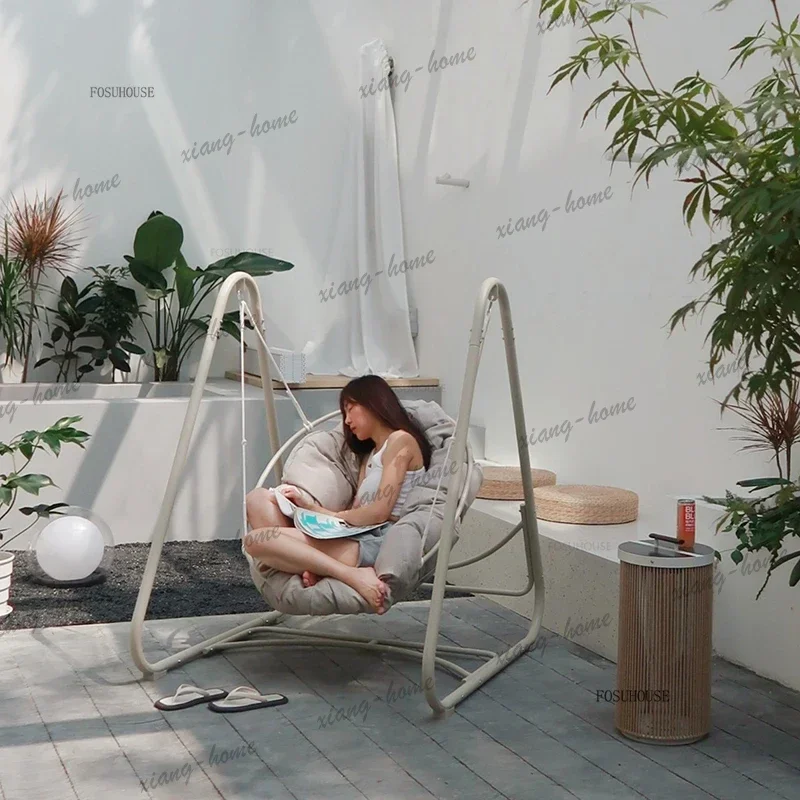 LSNordic Luxury Outdoor Swings Leisure Outdoor Furniture Garden Patio Swing Rocking Chair Hanging Basket Home Balcony Cradle Cha
