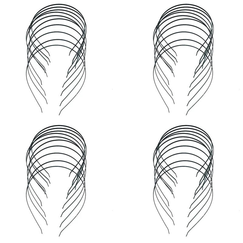 

40 шт., 3 мм, пустые повязки на голову, металлические повязки для волос, много аксессуаров «сделай сам», черные