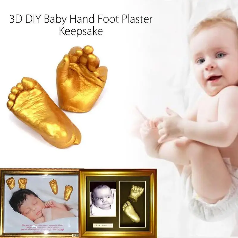 

1 Set Baby 3d Hand Foot Print Mold Powder Plaster Casting Kit Handprint Footprint Keepsake Gift Baby Growth Memorial Manual New