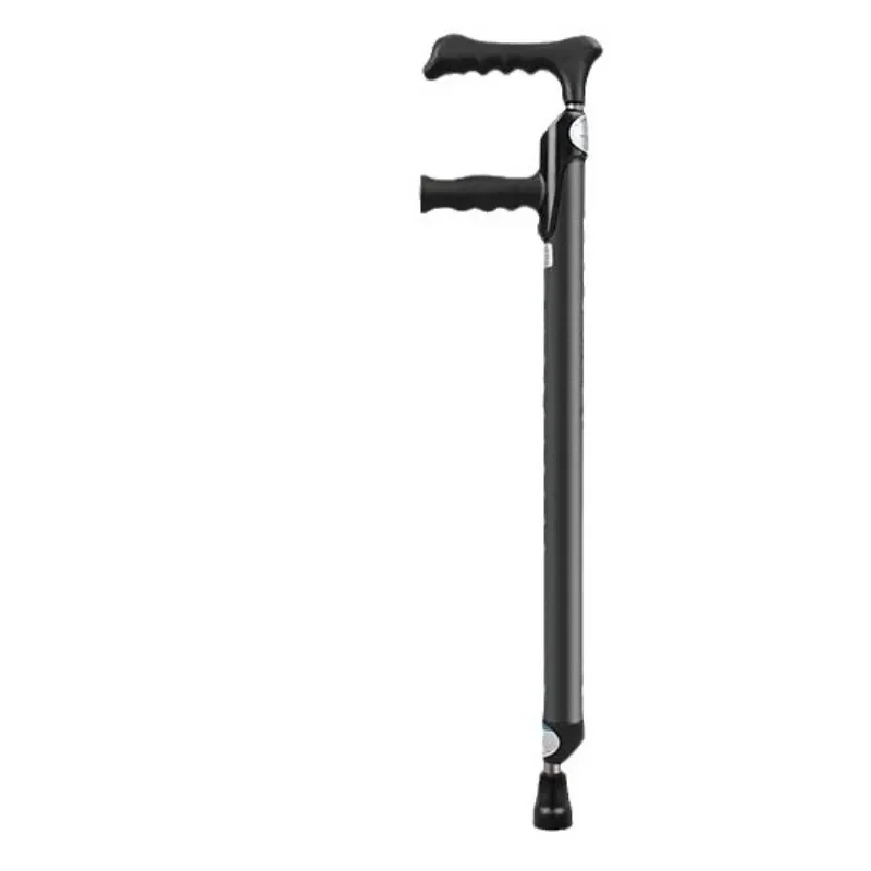 Crutch old man cane young man with broken armpit crutches