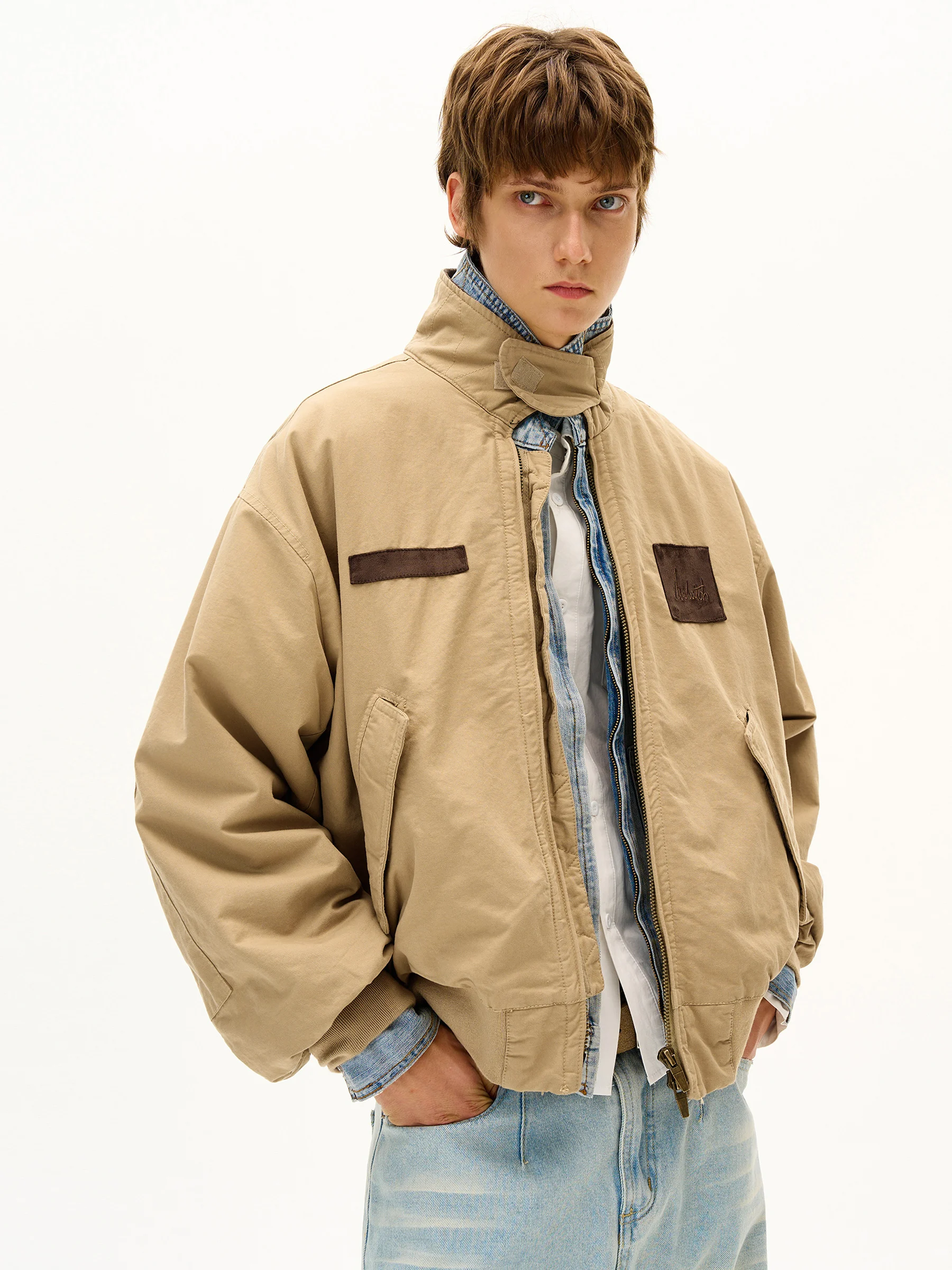 

MADWITCH оригинальный дизайн American Barn Sle Suede Jaet пальто для мужчин и женщин ретро модный хлопок длинный свек ort длина