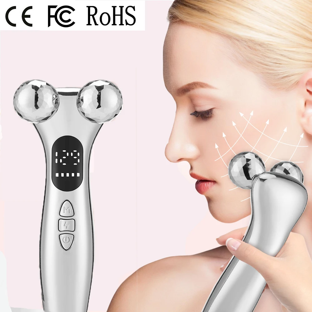 フェイスネックマッサージャーマイクロカレント肌若返りデバイス多機能引き締めとリフティングスキンケアローラーマッサージデバイス