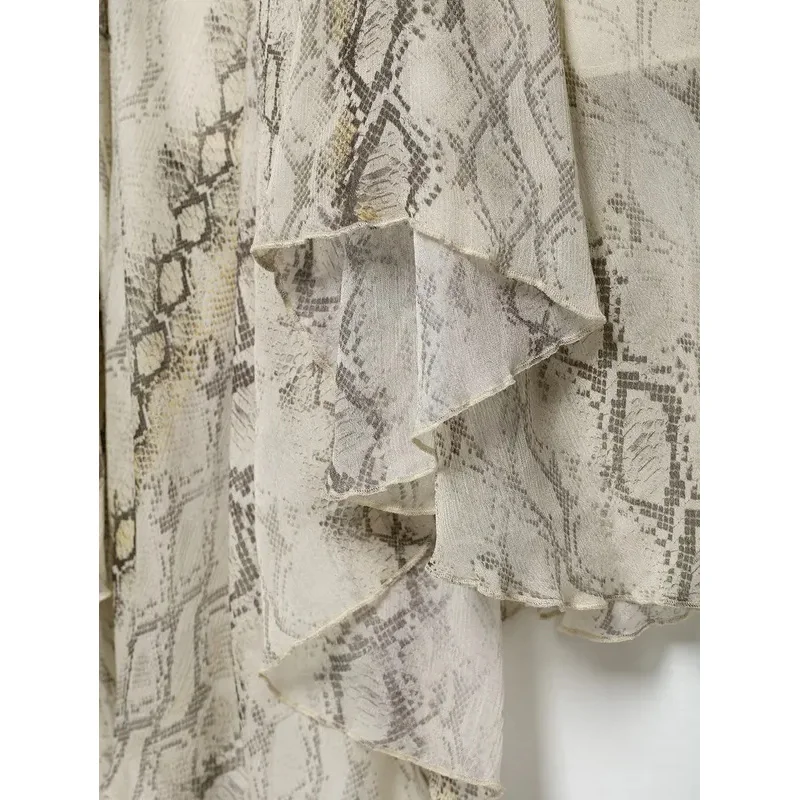 

Элегантные женские широкие юбки со змеиным принтом, длинные летние модные вечерние платья, новый стиль