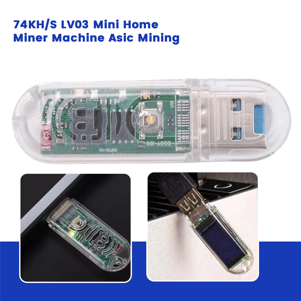 럭키 마이너 V3 사일런트 마이너 머신, USB 마이닝 머신, 74KH/S LV03 미니 홈 마이너 머신, Asic