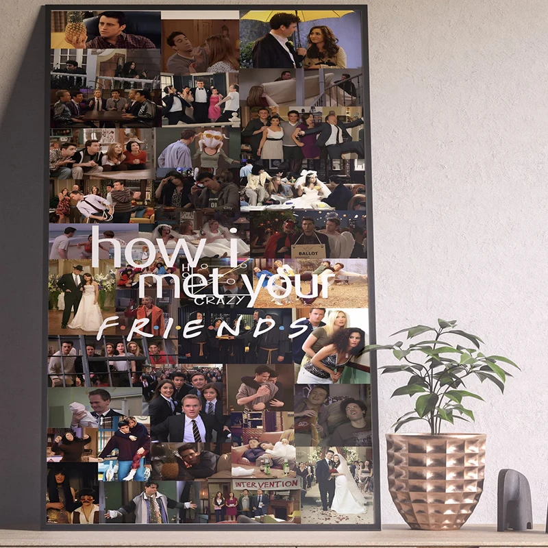 كيف قابلت والدتك الكلاسيكية التلفزيون اللعب المشارك قماش اللوحة يطبع جدار الفن الحديث التلفزيون اللعب صورة للمنزل غرفة المعيشة ديكور