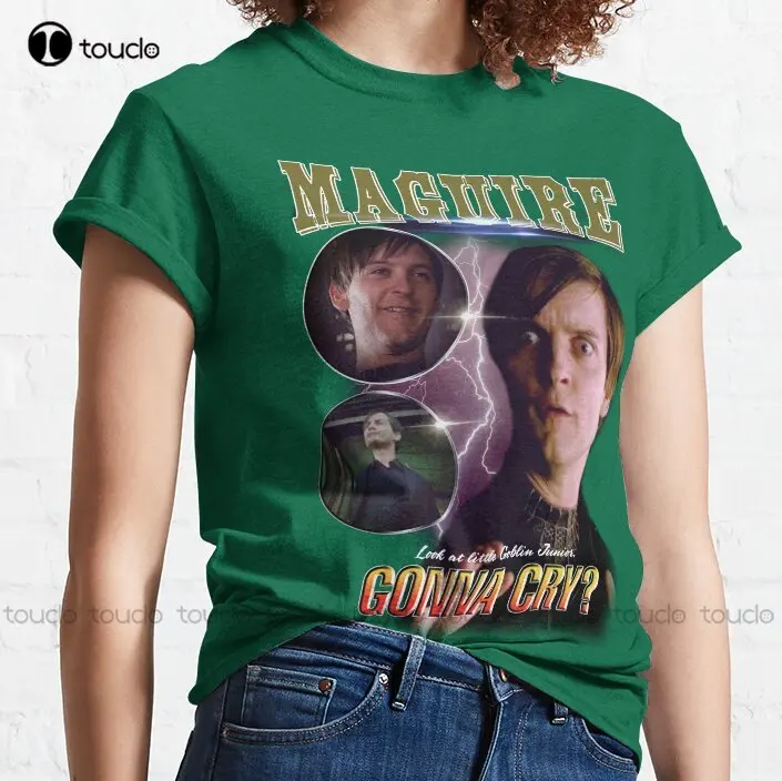 Bully Maguire will Cry Meme Vintage Tobey Maguire Classic T-shirt uomo magliette o-collo Streetwear oversize Xs-5Xl T-shirt stampata