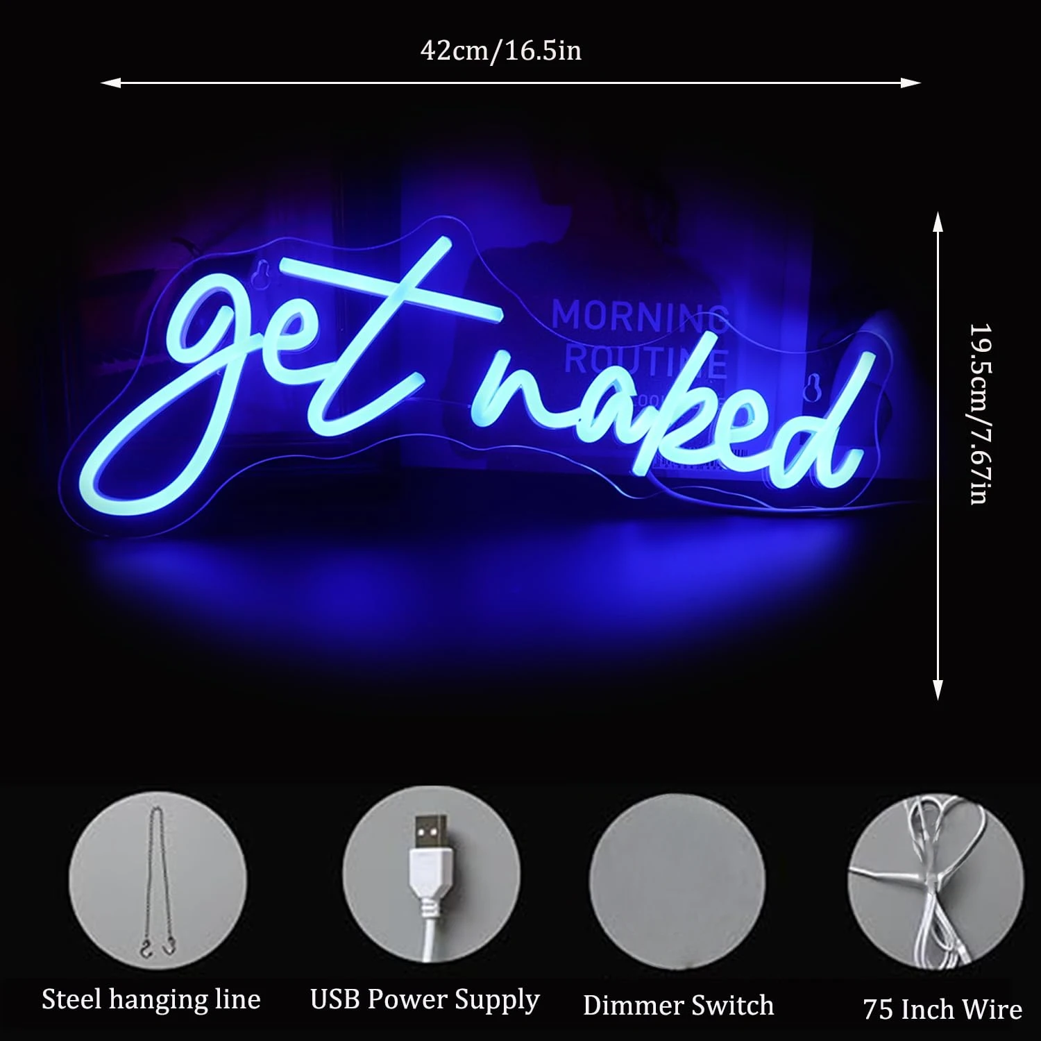 Get Naked Neon Sign USB Powered Neon Lights for Room Home Bar Art Wall Decor Party Window Living Room Decor Christmas Gift