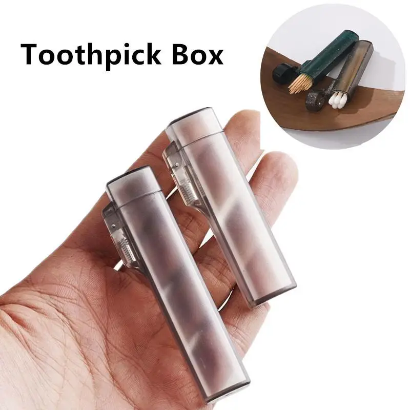 Clear Portable Plastic Toothpick Case - Travel-Friendly Kitchen & Restaurant Essential Toothpick Holder for Outdoor Use