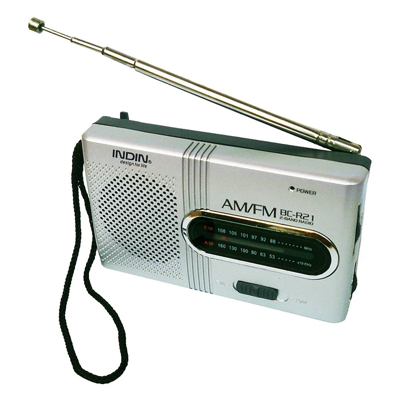 BC-R21 Mini Radio Portable AM FM Telescopic Antenna Pocket Radio World Receiver Speaker Battery Powered