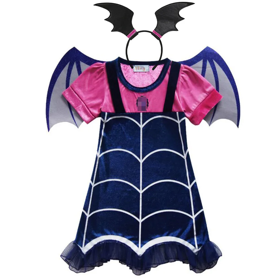 Vestido júnior halloween crianças vestuário bonito morcego disfarce princesa meninas traje todo o dia dos são roupas