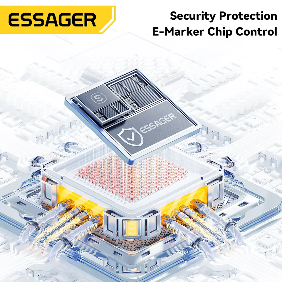Essager Car Spring Type C Cable  For iPhone 17 16 15 Pro Xiaomi Samsung 100W PD Fast Charging For Macbook iPad Type C to C Cable - 5