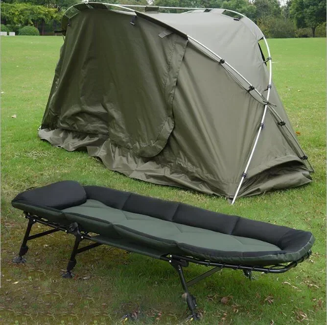 Rainproof Sunscreen Fishing Bed And Tent Single Layer Off The Ground Windproof And Insect Proof Camping Folding Bed Set