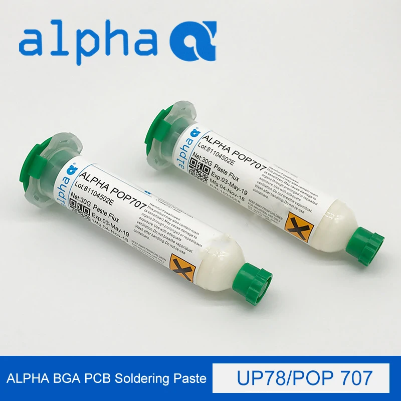 

Original ALPHA POP707 UP78 BGA PCB Soldering Paste Syringe Rosin Soldering oil Chip Mobile Phone Repair