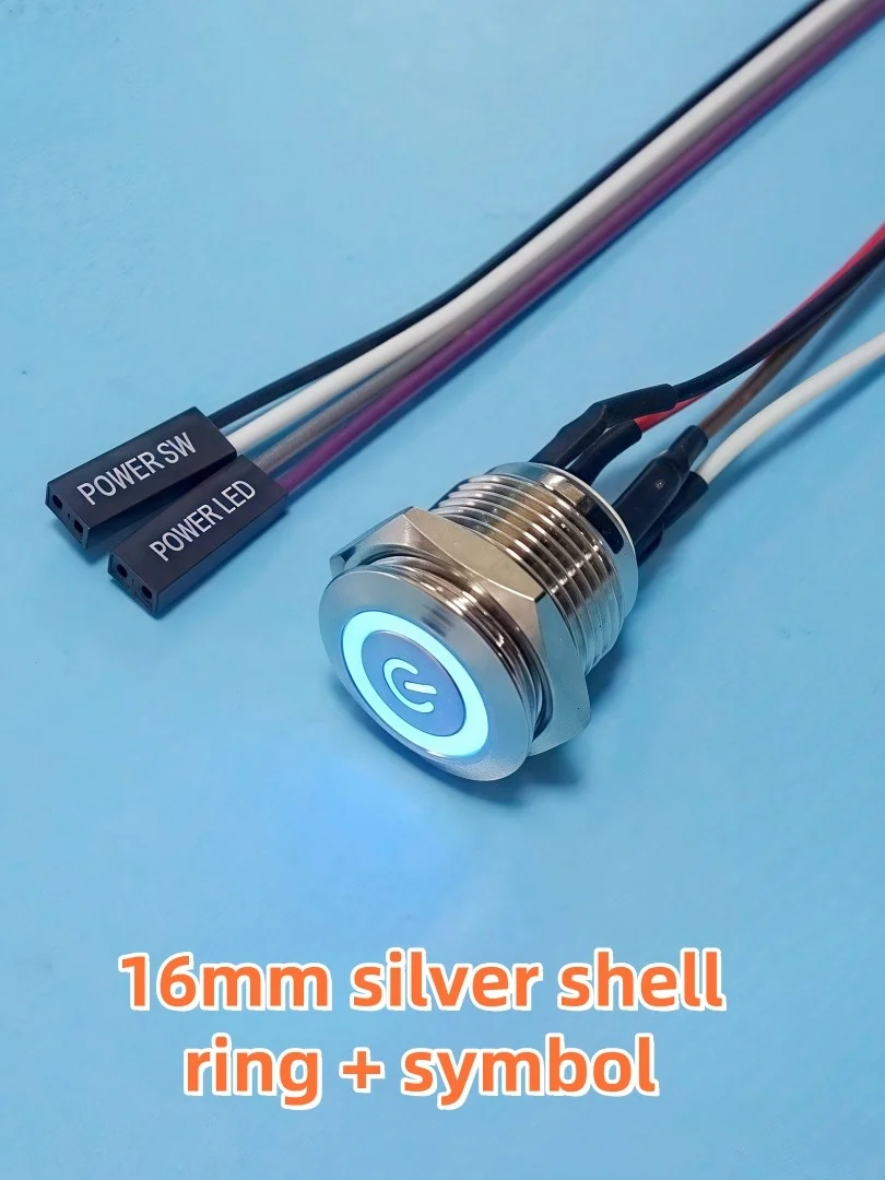WholesalePC start reset-schakelaar LED met 50 cm DuPont Line/pf 12 mm/16 mm/19 mm/22 mm - afbeelding 2