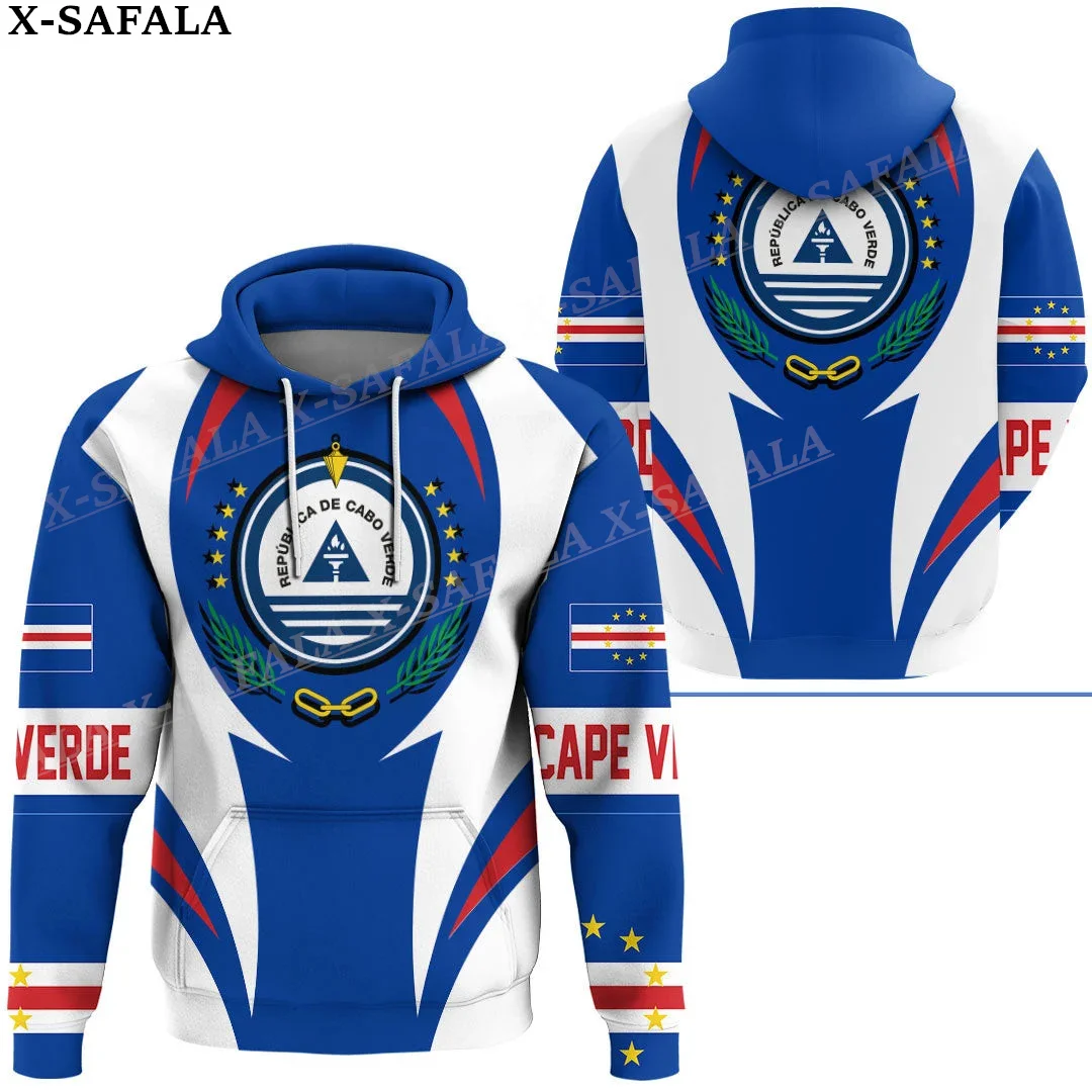 Cape Verde Coat Of Arms Flag 3D Print Zipper Hoodie For Men Pullover Sweatshirt Hooded Jersey Tracksuit Outwear Coat Casual-3