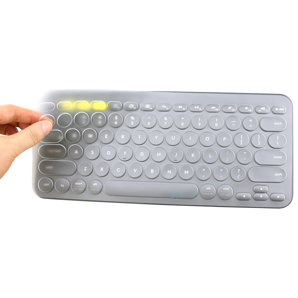 K380 Keyboard Cover for Logitech K380S Silicone Protector Skin Case Film for Logi Pebble Keys English Korean Pink Clear Black