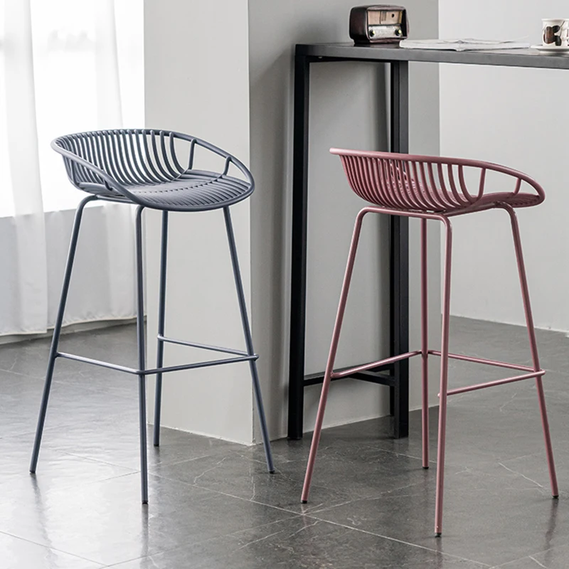

Reception Metal Modern Bar Stool High Kitchen Iron Minimalist Dinning Garden Modern Bar Stool Shop Taburetes Altos Furniture WZ
