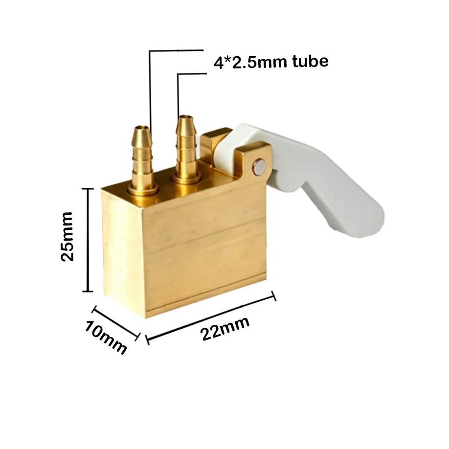 Dentalventil, normalerweise offen/geschlossen, Messing-Fußsteuerventil, passend für 4x2,5mm Schlauch, Ersatzteile für Dentalstuhl.