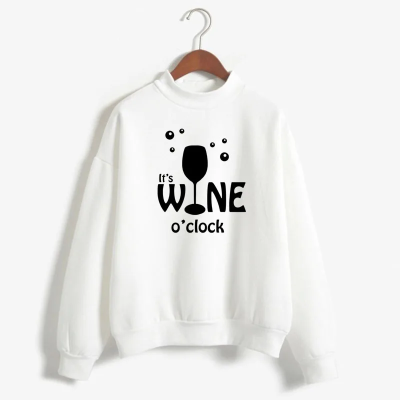 IT'S WINE – sweat-shirt imprimé pour femme et fille, doux, coréen, col rond, tricoté, épais, couleur bonbon, vêtements amples, automne et hiver