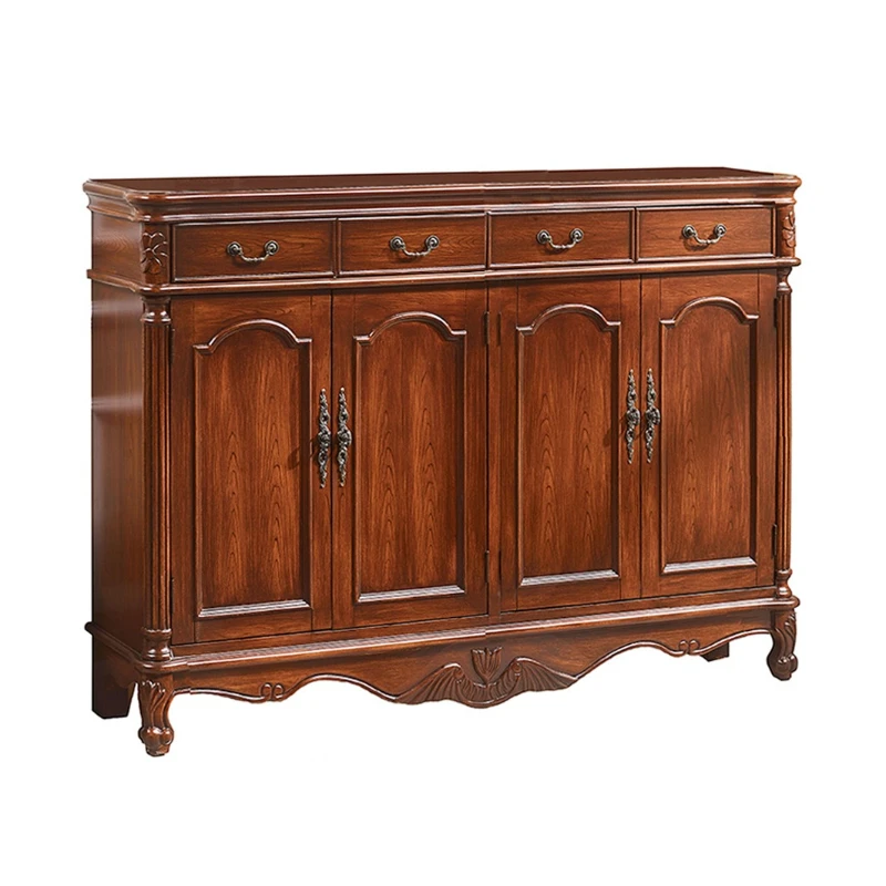 

American solid wood shoe cabinet foyer entry living room storage storage adjustment baffle installation-free integrated