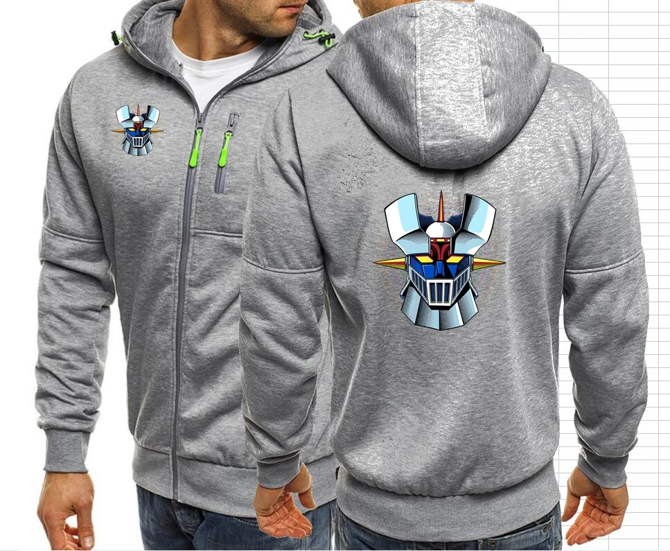 Mazinger Z Anime Men Jackets Hoodies Coats Old Manga Robot Movie Zipper Sweatshirts Male Jacket Mens Clothing Outerwear