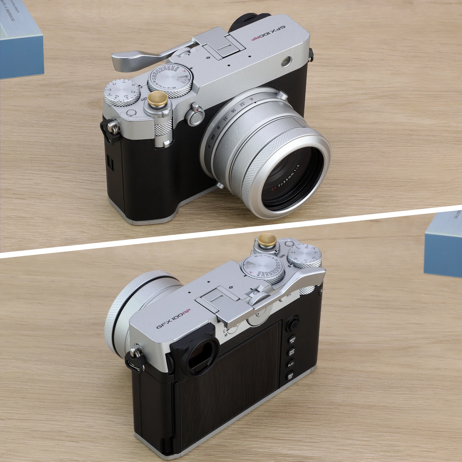 Haoge Metall-Daumen-Up-Griff für Fujifilm GFX100RF Kamera, digitales Zubehör, GFX 100RF, Blitzschuh, Daumen-Up-Rest, Unterstützung, Silber – Detail 6