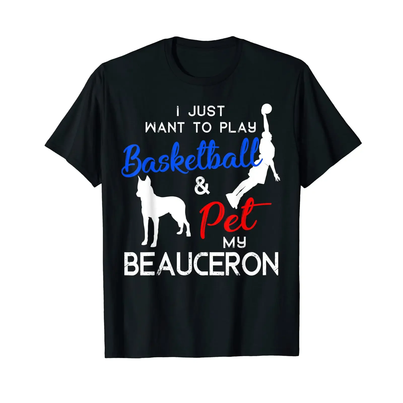 Beauceron Lustiges Basketball-Hundebesitzer-Weihnachts-T-Shirt, Vintage-Waschung, stilvoll, bequem, Herren-Designer-Kleidung, leicht