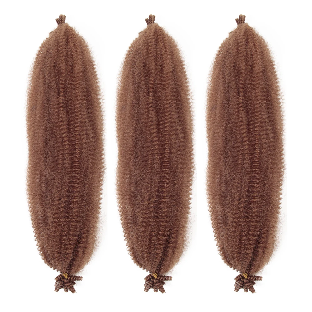 Springy-Afro Kinky Twist extensão do cabelo, cabelo sintético pré-separado, cabelo de crochê, 16 ", 24", 30 ", 36"