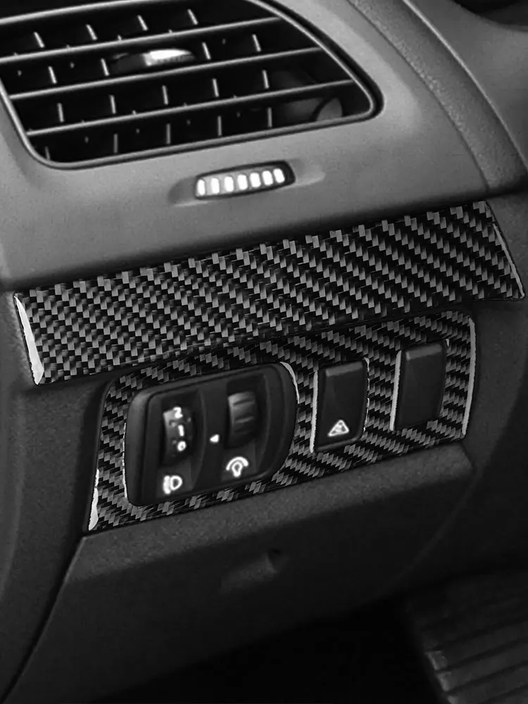 Soft Carbon Fiber Car Headlight Switch Panel Stickers Trim For Renault Fluence Megane 3 RS 2009 2010 2011 2012 2013 2014 2015