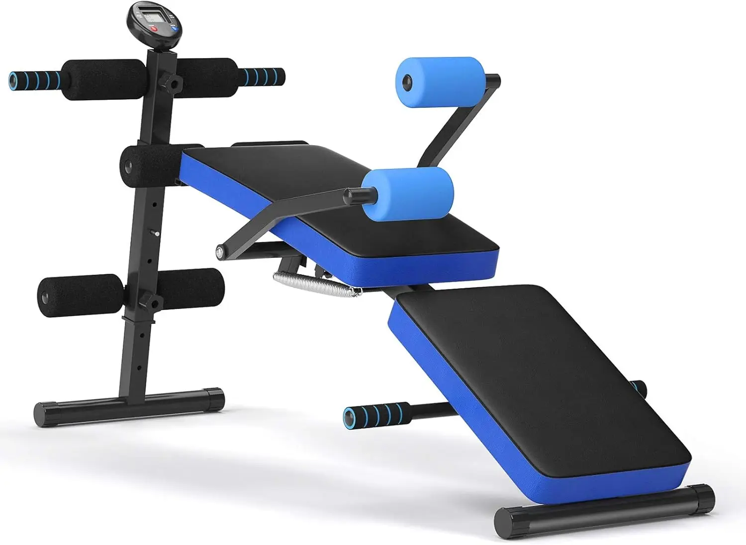 Banco de abdominales ajustable, banco de pesas inclinado plegable con Monitor LCD para entrenamiento de cuerpo completo, banco de entrenamiento Ab inclinado/inclina para
