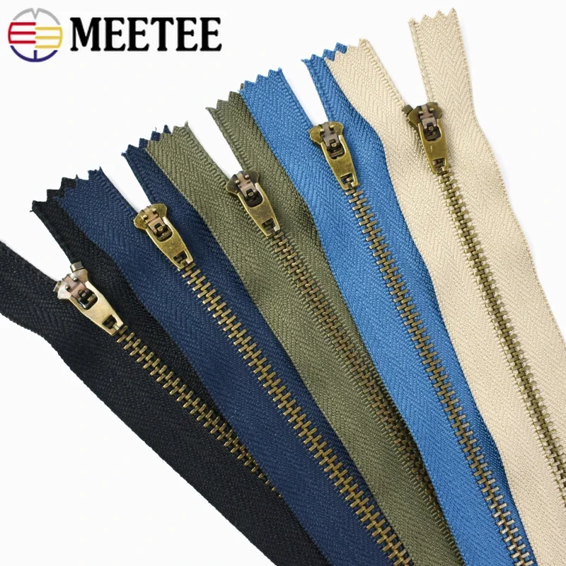 

5/10/20Pcs 4# Metal Zippers 10/13/15/18cm Close-End Auto Lock Zip Bags Clothes Pocket Pants Decor Zips Repair Kits DIY Accessory