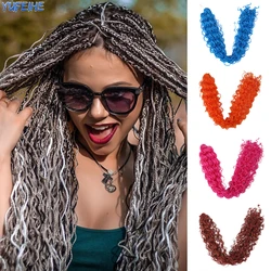 Trenzas ZiZi rizadas de colores, Micro cabello sintético trenzado de ganchillo, extensiones de cabello falso, trenza de 20 pulgadas, rosa y azul