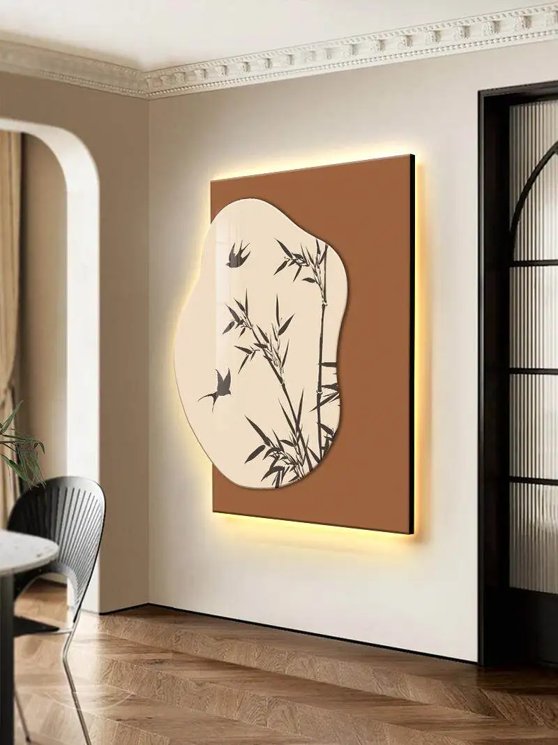 Middle ancient style entrance hall decoration painting, niche art, LED light painting, 2026 new corridor corridor mural painting