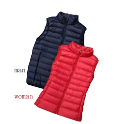 White Duck Feather Vest Ultra-light Men's and Women's Coat Sleeveless Down Warm Vest Down Jacket Spring Fashion Vest Women Coats