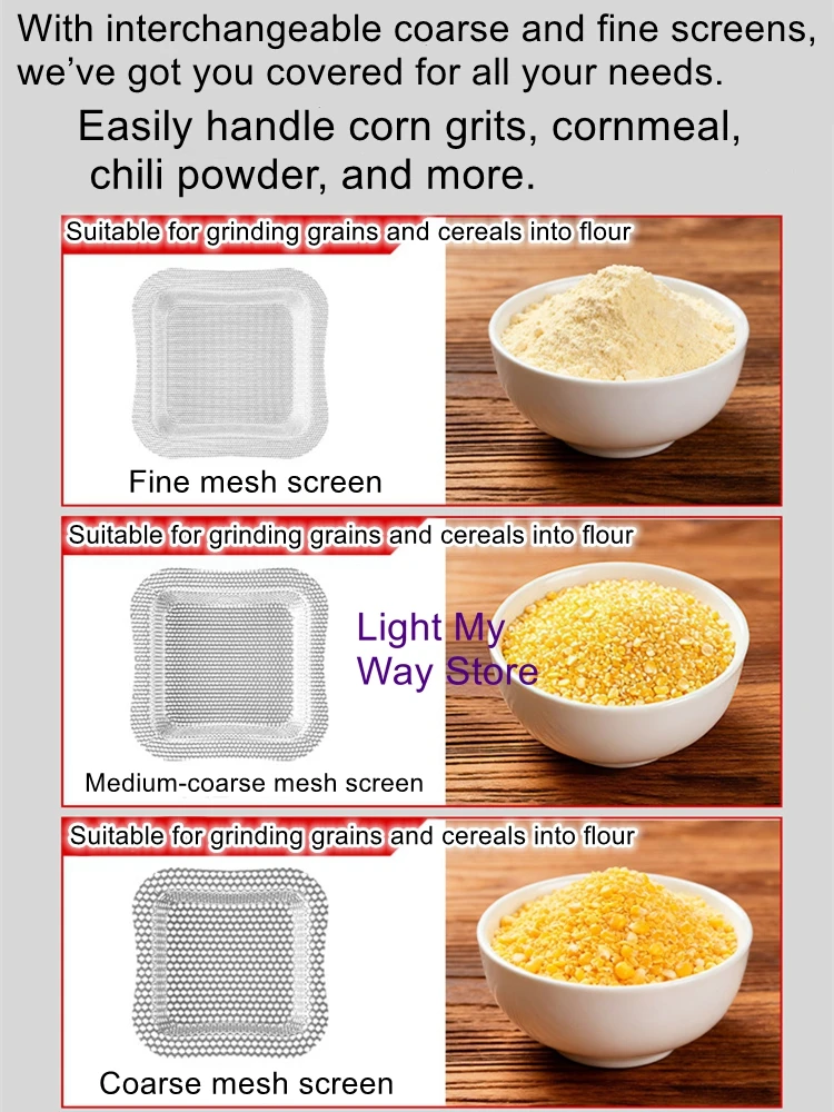 

Small Grain and Legume Grinder Flour Mill for Home Use, Chicken and Duck Feed Grinder, Wheat and Corn Flour Mill