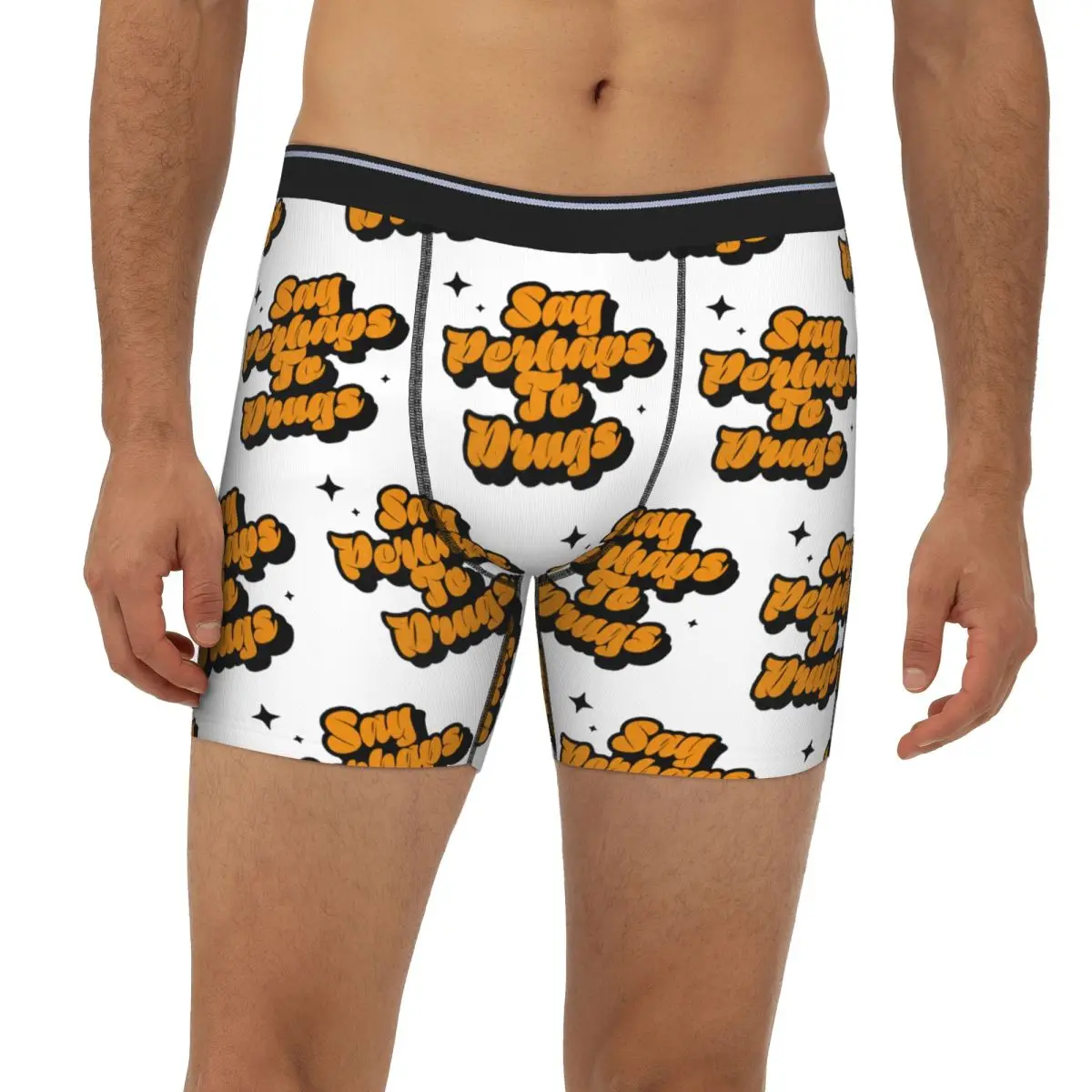 

Длинные трусы-боксеры Say PerTo Drugs, короткие мужские трусы, вентилируемое нижнее белье для мужчин, подарки бойфренду