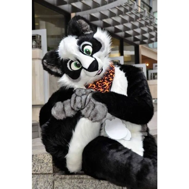 

Furry Husky Dog Fursuit Mascot Costume Faux Fur Suit Cosplay Halloween Party