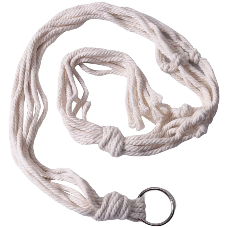 마크라메 식물 행어 세트, 행잉 화분, 실내 야외 화분용 수제 코튼 로프, 화분 미포함, 4 개