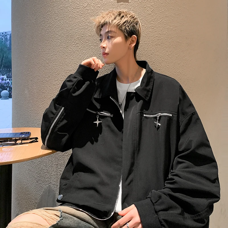 

Cool Men's Baseball Jaet Spring Autumn Faionable Pilot Coat Youthful Long Sve Zipper Decorated Anti-Wrinkle Treaent