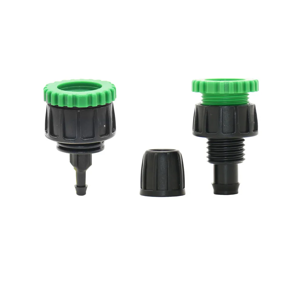 1/2 3/4 Female Thread To 1/4 1/2 Garden Hose Barb Connector 4/7 16MM  Hose Fitting Drip Irrigation Coupler With Lock Nut