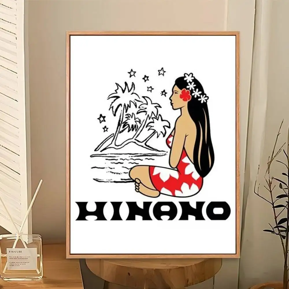Hinano Tahiti Girl Polynesia   Poster Perfect Space Sticker Self Adhesive for Office Home Theater Wall Art Decor Fancy Gift