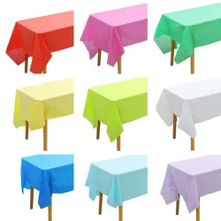 1pc Reusable Tablecloths 137x183cm BPA Free Plastic Dining Table Cover Cloth for Parties Picnic Camping Disposable Tablecloths