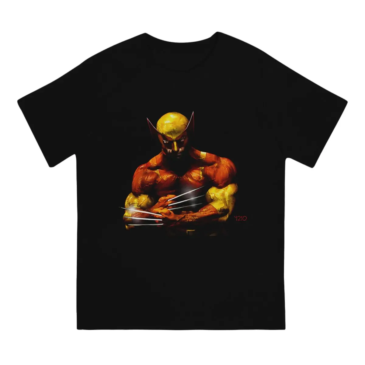 Disney Marvel Deadpool And Wolverine Creative TShirt for Men Photo Manipulation Round Neck Basic T Shirt Distinctive