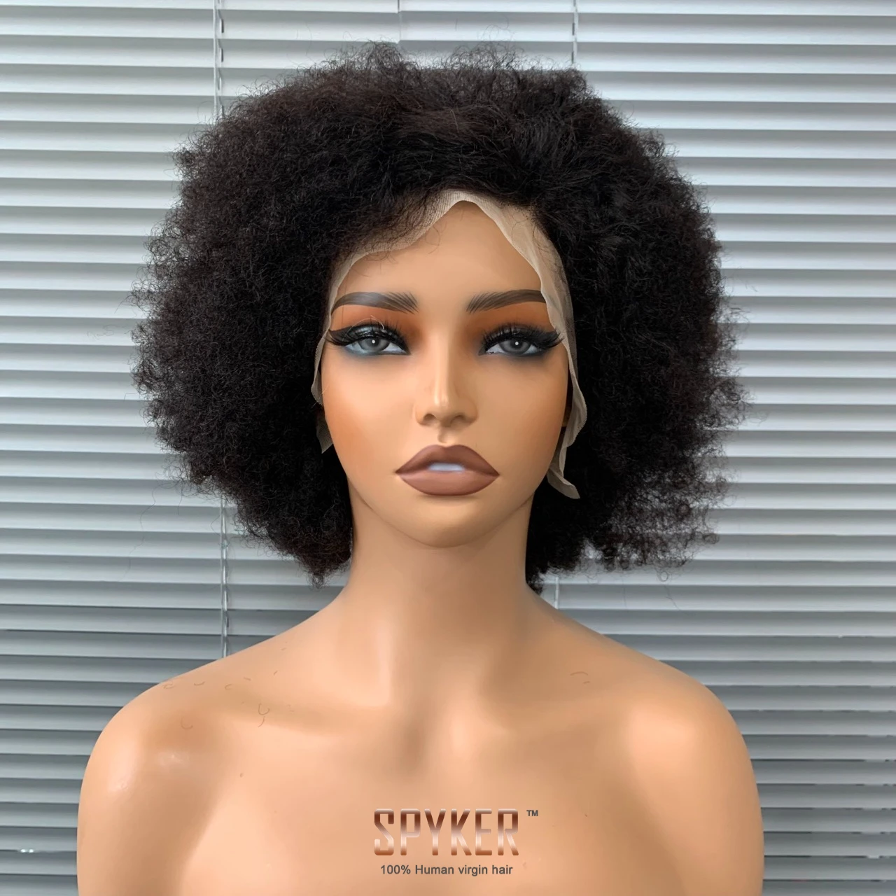 SPYKER HAIR afro curly human hair lace frontal wig 13x4 transparent lace women wigs human hair wigs 100% human hair quality