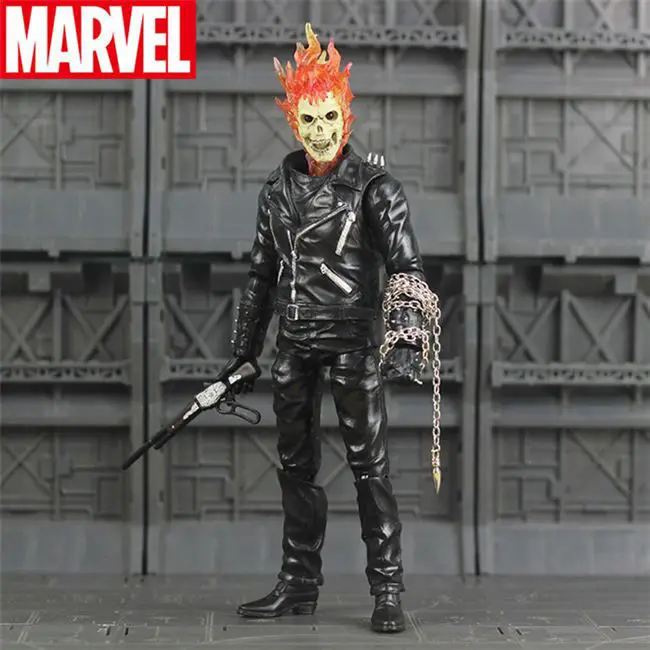 Marvel Ghost Rider Skeleton Nicolas Cage Figure Creative Personality Action Figure Model Cool Desktop Ornament Toy Holiday Gift