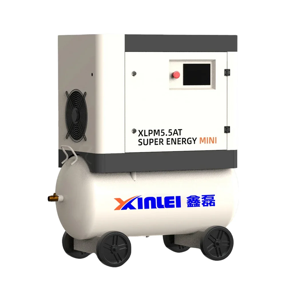 4kw 5.5HP 7/8/10 bar mini mobile rotary screw air compressor XLPM5.5AT