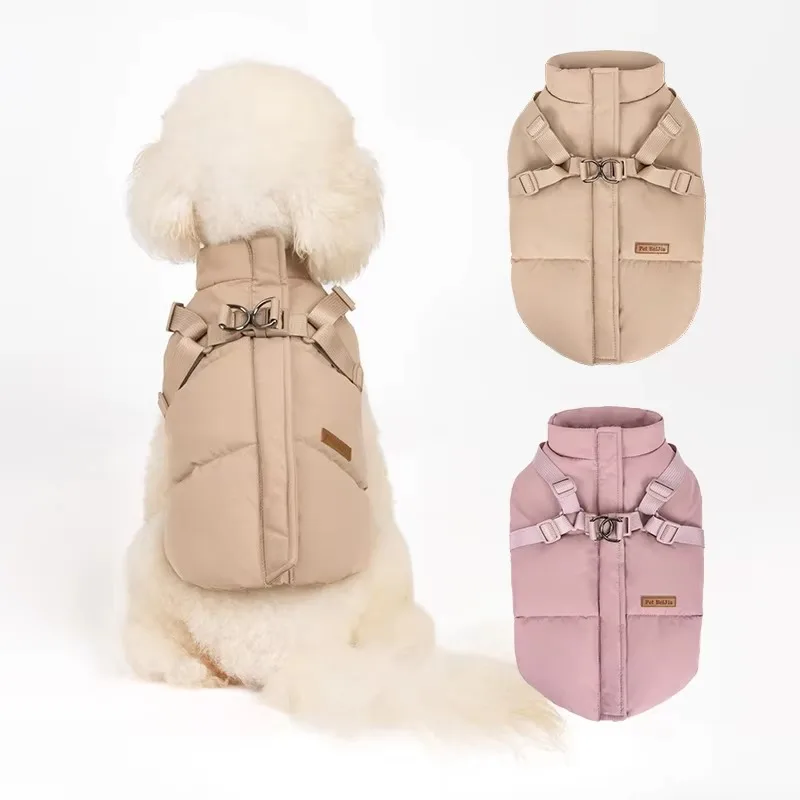 

Pet Jacket Winter Waterproof Windproof Luxury Dog Clothes Thickened Warm Coat Solid Pattern Cold Weather Breathable