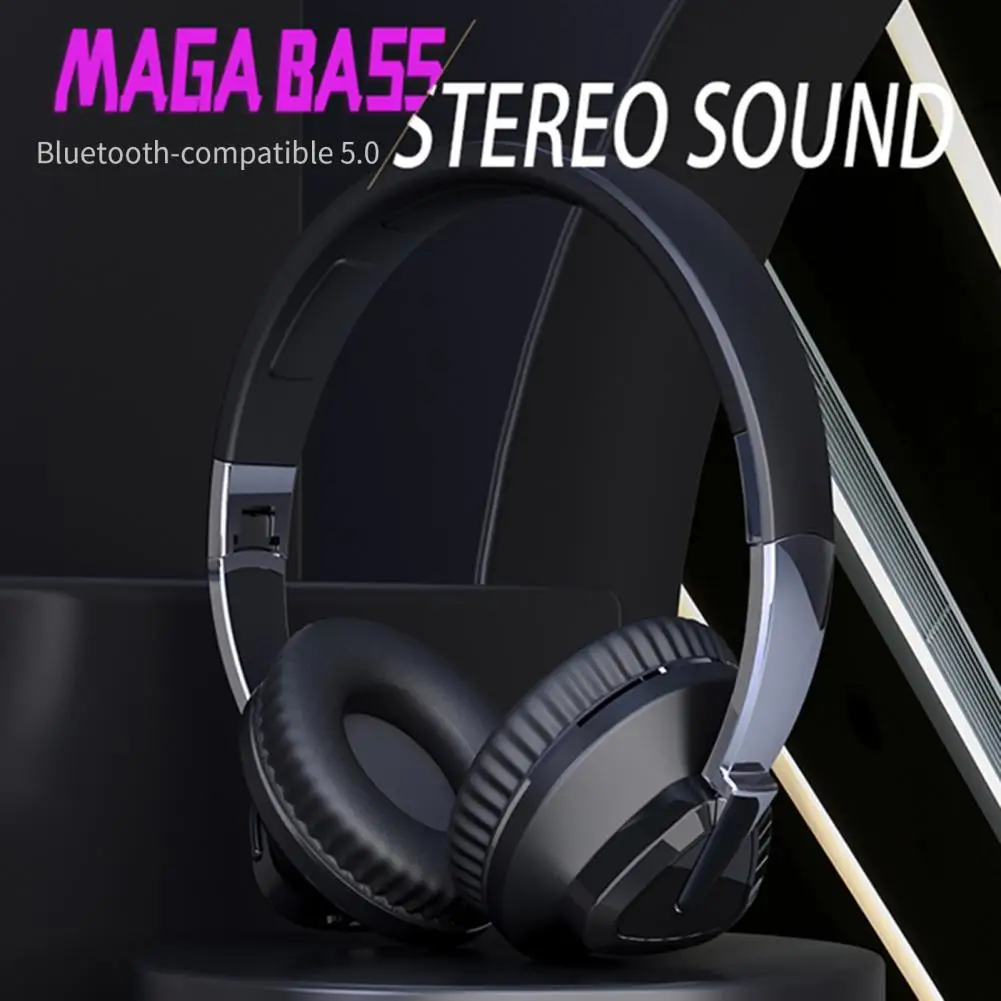 

1 Set Useful Volume Adjustable No Driver Required Bluetooth-compatible Wireless Headphone with Mic for Household